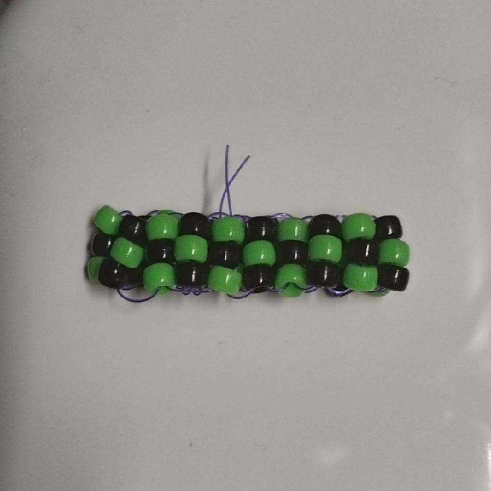 Green and Black Beaded Bracelet